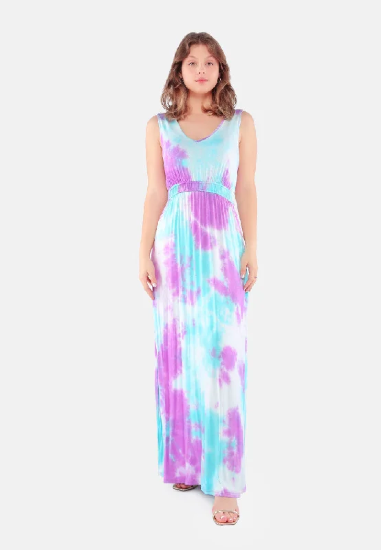 ladies-maxi-dress-royal-ripple-Tie Dye Summer Maxi Dress