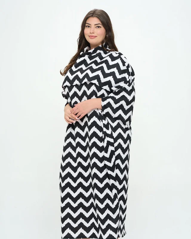 Women's midi dress blaze pop -Madeline Kaftan Midi Dress | Black/White