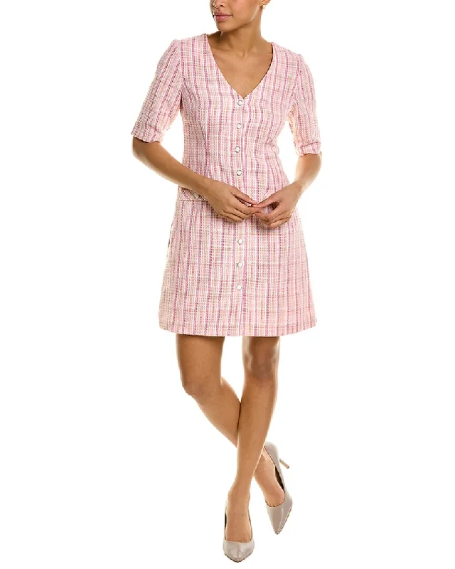 Women's shirt dress trim chic -Maison Tara Boucle Shirtdress