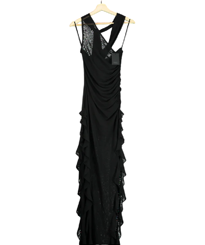 ladies-maxi-dress-metallic-mirth-NBD Black Nazia Maxi Dress UK XS