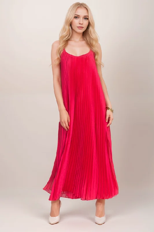 ladies-maxi-dress-girls-glow-Johnny Was Jade Tye Pleated Pink Maxi Dress L38724 Boho Chic