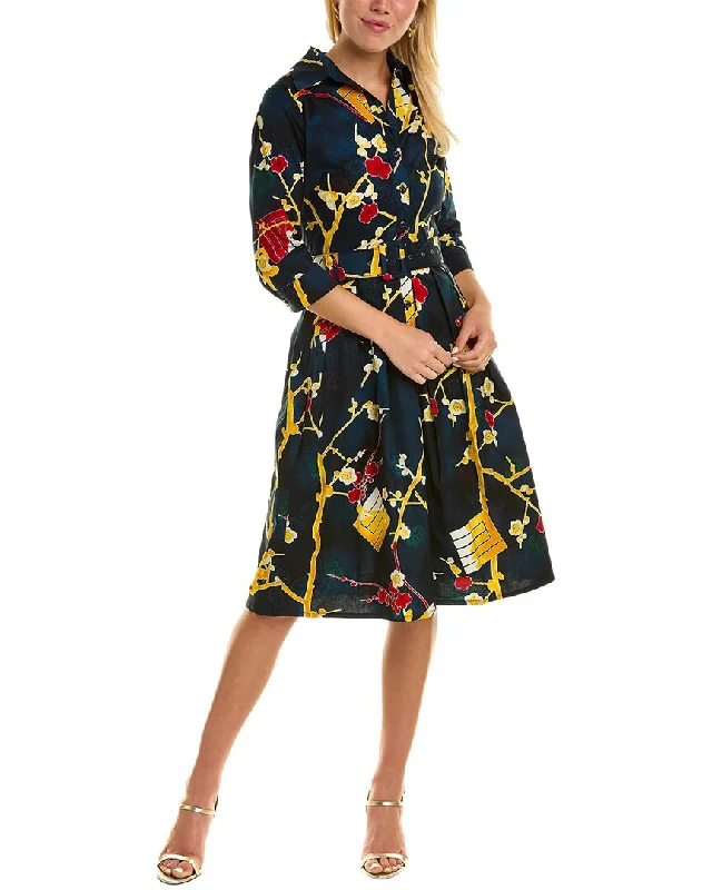 Women's shirt dress gap pop -Samantha Sung Audrey 1 3/4-Sleeve Shirtdress