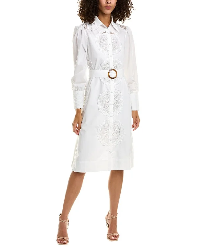 Women's shirt dress max pop -Gracia Lace Trim Shirtdress