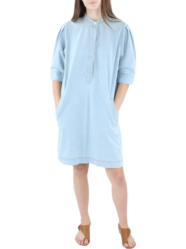 Women's shirt dress ever glow -Goddard Womens Denim Half-button Shirtdress