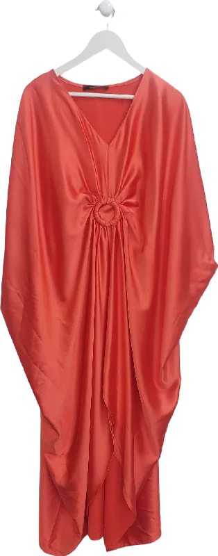 ladies-maxi-dress-ivory-illume-Jenerique Red Satin Drape Maxi Dress One Size