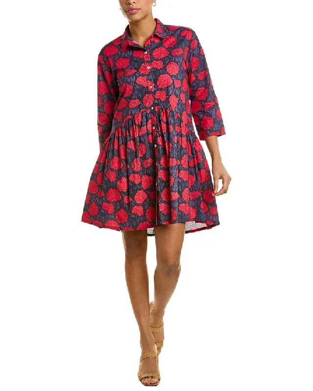 Women's shirt dress mid flair -Ro's Garden Deauville Shirtdress