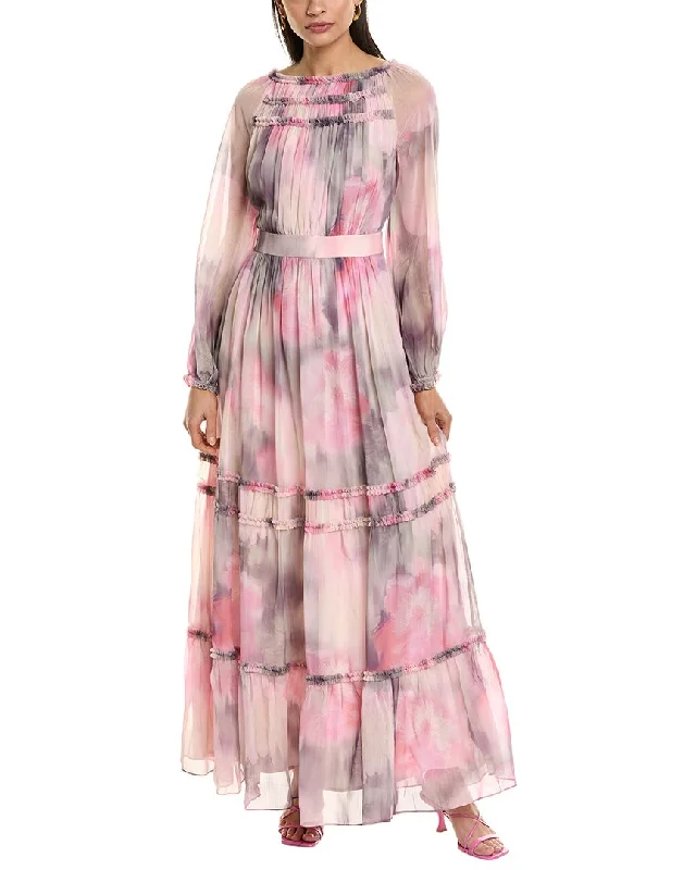 ladies-maxi-dress-floral-finesse-Ted Baker Ruffle Detail Maxi Dress