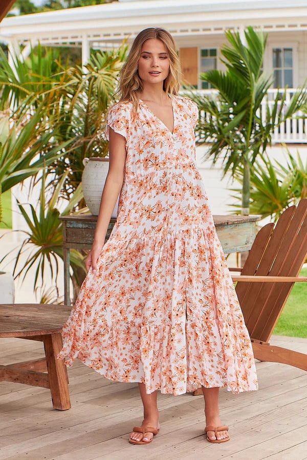 ladies-maxi-dress-rust-ripple-Melissa Maxi Dress - Apricot Prairie